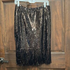 Vine & Love Black Sequin Pencil Skirt